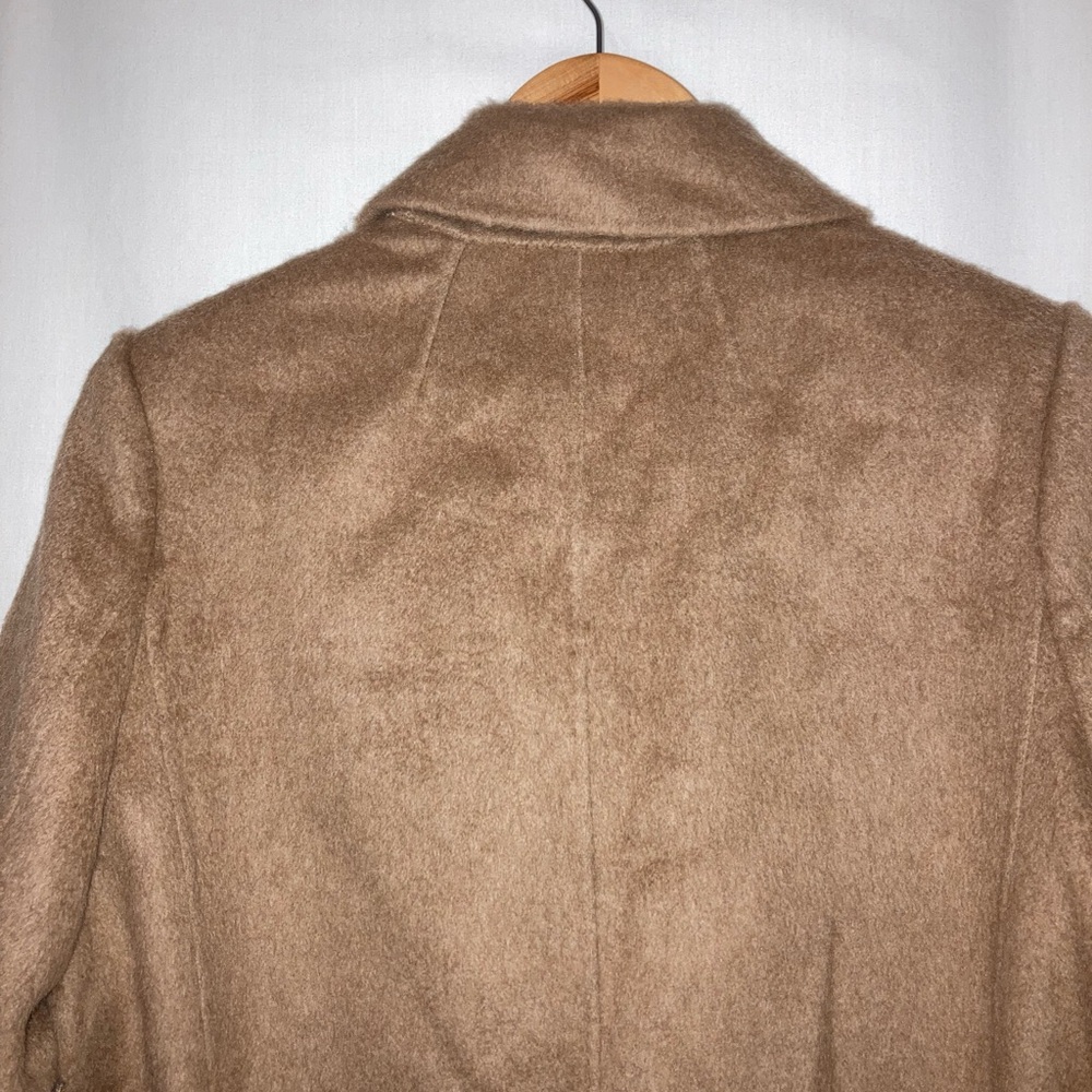 NWT Silk Maison Double-Breasted Camel Hair Maxi Trench Coat In Tan Sz Large - Picture 10 of 15